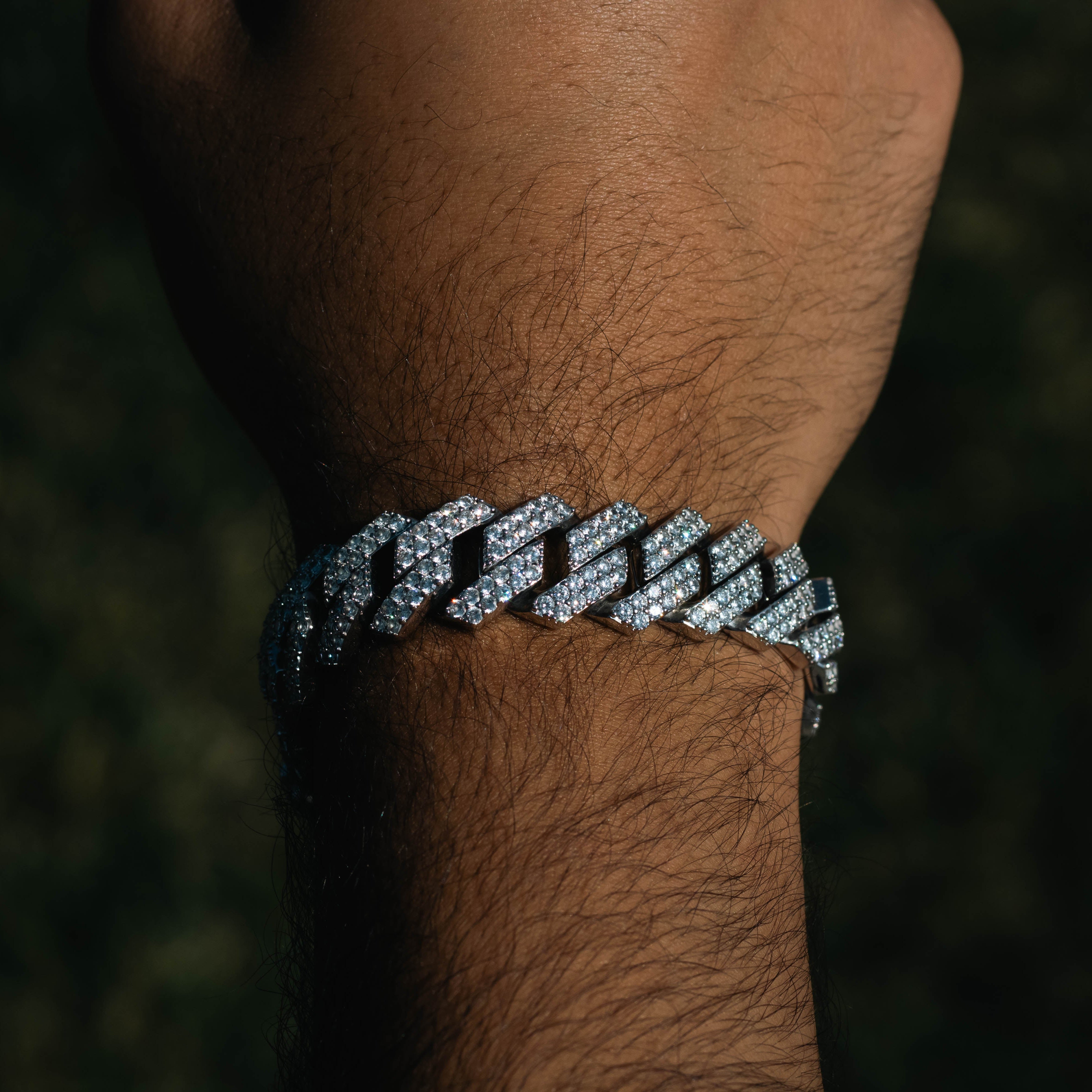 White Gold Cuban Link Bracelet